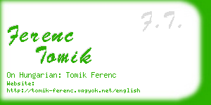 ferenc tomik business card